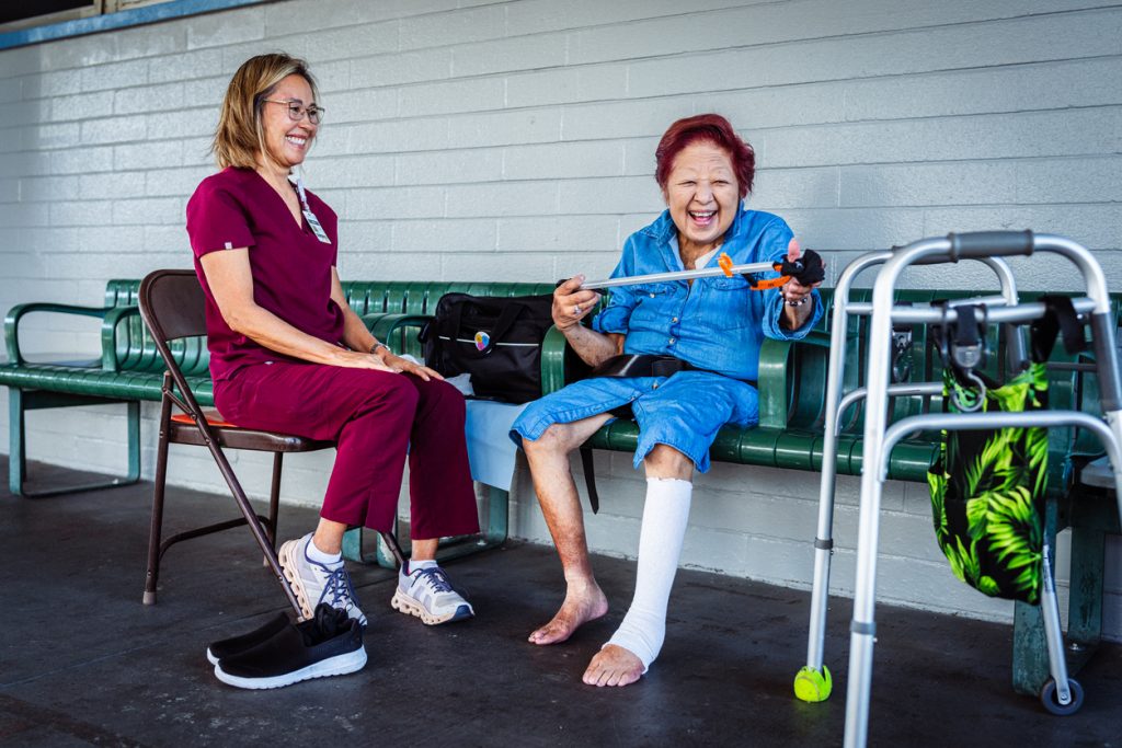 Occupational therapists can help patients learn how to use adaptive equipment such as reach aids