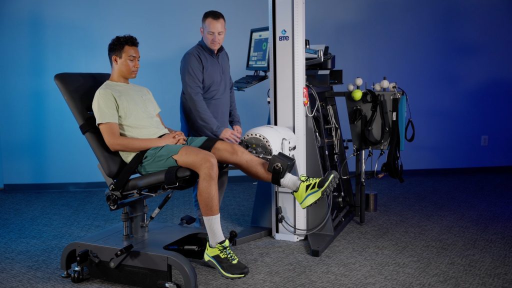 Isokinetic exercise with PrimusRS: Lower extremity contraction at a constant speed throughout the range of motion
